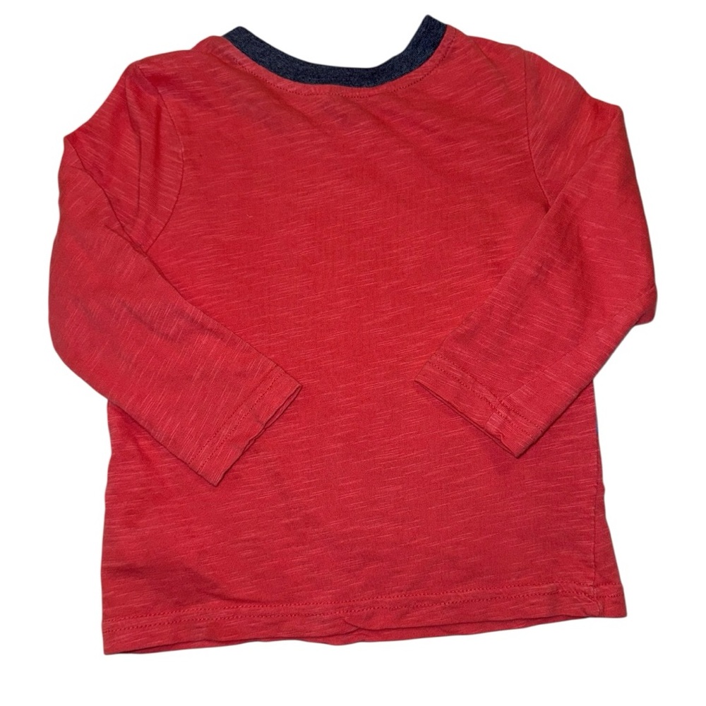 Beebay Boys 2T Long Sleeve Construction Truck Graphic Tee Red Cotton Shirt - Picture 4 of 6